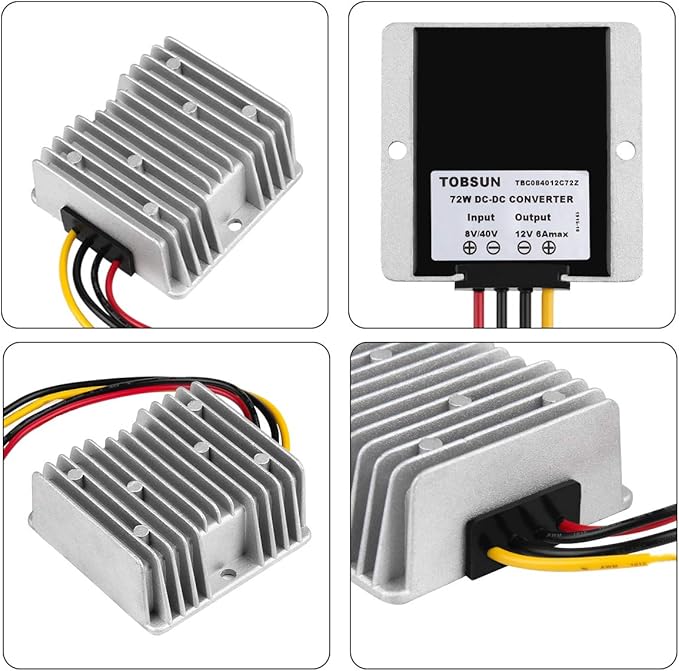 HOMELYLIFE DC Voltage Reducer DC 8V-40V to 12V 6A 72W Converter Automatic Buck Boost Converter Step Down Up Regulator Waterproof Module Transformer for Golf Cart Club Car