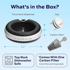 Maxi Filtered Dog Water Bowl, 2L/68oz - No Power or Batteries Needed, Auto-Refill, No Spill, Portable Travel Lock, Carbon Filter, BPA-Free, Dogs & Cats