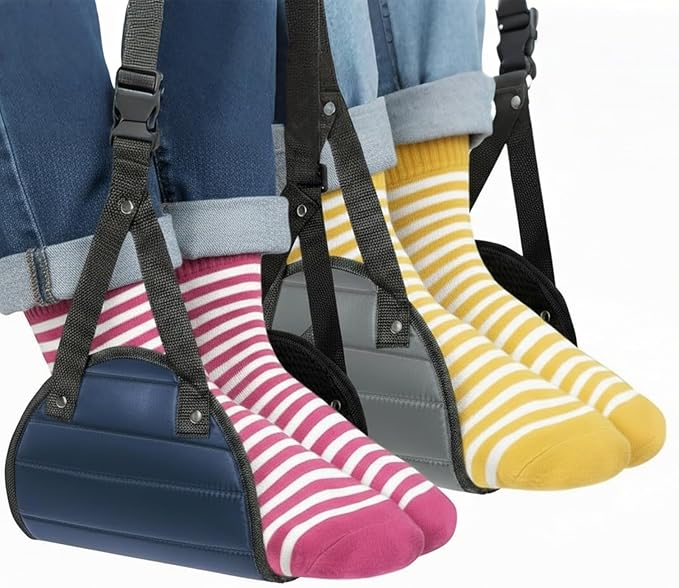 Portable Foot Hammock for air Travel,Airplane Foot Hammock Travel Essentials,