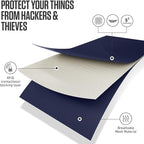 VENTURE 4TH Money Belt for Travel – Slim Hidden Under-Clothes RFID Blocking Anti-Theft Passport Holder & Travel Wallet Pouch for Men & Women to Protect Cash, Cards & Documents (Sleek Navy Blue)