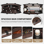RAINSMORE Laptop Bag for Women 15.6 Inch Work Tote Bag with Detachable Strap & Bow Professional Laptop Tote with Cup Holder