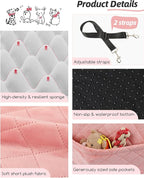 Lealchum Dog Booster Car Seat for Small/Medium Dogs,Soft Puppy Portable Car Seat with Elevated Cushion,Fits in Front/Back Seat,Fully Detachable and Washable,Easy to Install (Pink, Medium)