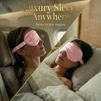 MATASSE 100% Mulberry Silk Sleep Mask 22 Momme Grade 6A - 3D Contoured Eye Mask for Sleeping, 14mm Deep Eye Cups, Total Blackout Blindfold for Women Men, Adjustable Strap, Side Sleeper (Pink)