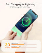 Lightweight Green Portable Battery Pack Charger for iPhone 14 Pro Max, 4800mah Power Bank Compatible with iPhone 12 Pro, Compact Mobile Charger for iPhone XS/XR/SE/6S/7/8/11 Series