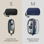 tomtoc Electronic Organizer Travel Case, Water Resistant Dual Compartment Tech Pouch Cable Organization Storage Bag for Charger, Cord, Phone, Hard Drive, Power Bank, Accessories Travel Essentials