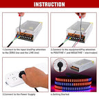 Nilight AC 110V/220V to DC 24V Voltage Converter 10A 120W Switching Power Supply Adapter Transformer Low Voltage Output LED Driver for LED Strip Light Radio CCTV Camera Security Video System