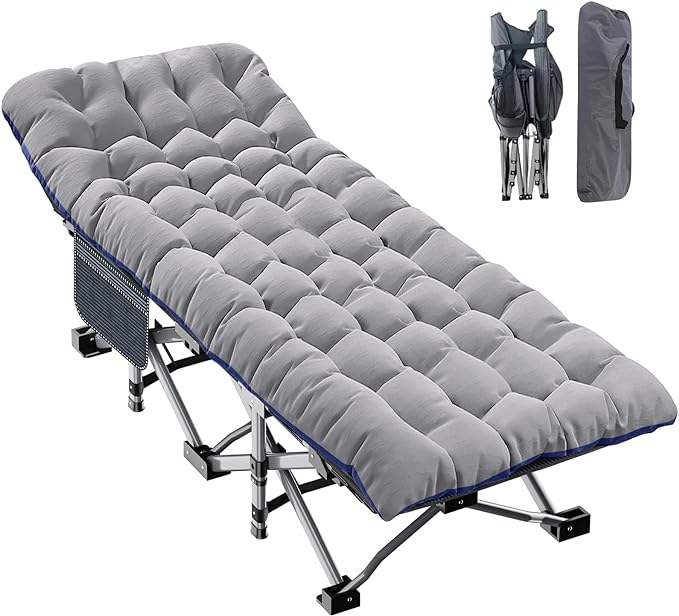 ABORON XXL Camping Cot for Adults 900LBS - 78"×32" Oversized Folding Bed with Mattress Pad, Heavy Duty 1200D Oxford Outdoor Cot with Carry Bag