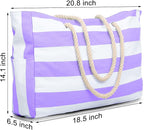 Becokan Beach Bags for Women Large Waterproof Beach Tote Bag Zipper Beach Bags Waterproof Sandproof Swim Pool Bag Large Tote