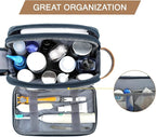 BAGSMART Toiletry Bag for Men, Canvas Travel Toiletry Organizer Dopp Kit Water-resistant Shaving Bag for Toiletries Accessories,Navy Blue-Medium