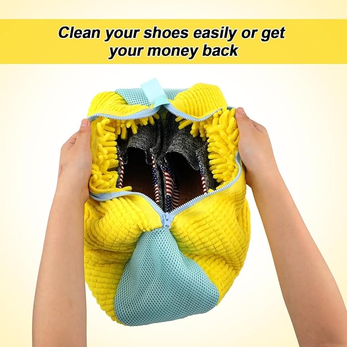Shoe Washing Bag for Washing Machine, Laundry Shoe Bag For Washer And Dryer, Reusable Shoe Washing Bag for Sneaker (Yellow 1Pc)
