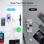[2026 Updated] USB C Fast Charger, 100W GaN 6 Port Type C Charging Station Hub Block Cube, USB C Wall Charger Power Strip Adapter Plug for iPad iPhone 17 16 15 14 Pro Max Pixel Note Galaxy, 5ft Cord