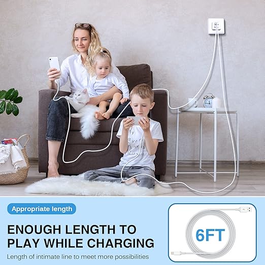iPhone Charger,[Apple MFi Certified] Fast iPhone Charger 2PACK 6FT Lightning Cable Cord Fast Charging Dual 2 Port Plug USB Wall Charger Compatible with iPhone 14 13 12 11 Pro Max XS XR X 8 Plus 7 iPad