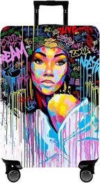 WUJIAONIAO Travel Luggage Cover Baggage Suitcase Cover Protector Skins 18-32 Inch (Graffiti A8, XL (for 29-32 inch luggage))