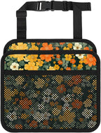 Car Backseat Organizer, PU Leather Back of Seat Cars Hanging Organizer with Pockets Leakproof Car Garbage Bag Hanging Cars Seat Storage Box Travel Accessories Foldable (Flowers Green)