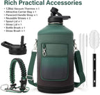 DYSANKY 1 Gallon Water Bottle Insulated | Thickened Stainless Steel Vacuum Metal Water Jug | Portable Sports Large for Gym and Hiking with Straw, Carrier Bag, Handle Strap | BPA-Free 128 oz