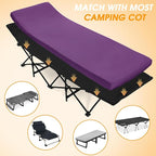 CYMULA Camping Cot Mattress 2in Memory Foam Sleeping Pad,Soft Warm Non-Slip Camping Mattress Topper with Retaining for Adults,Portable Roll up Pad for Travel（only Mattress）