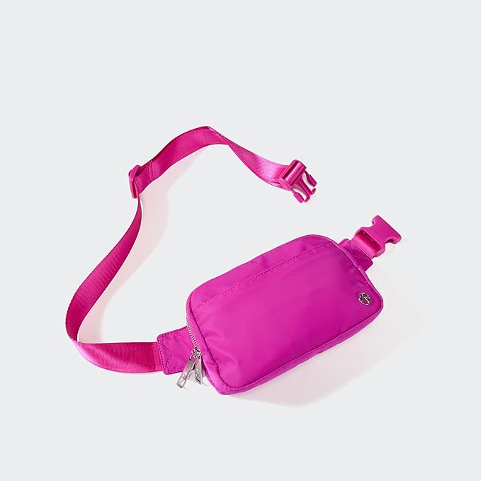 Pander Everywhere Belt Bag for Women, 5 Zipper Pockets Nylon Crossbody Fanny Pack Purse (Grape Purple)
