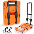 Folding Hand Truck with 6 Wheels and Elastic Ropes - Portable Heavy Duty Dolly Cart for Travel and Moving