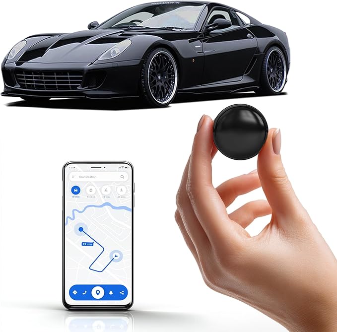 Mini GPS Tracker for Vehicles - No Monthly Fee Car Tracker with Anti-Loss, Location History & Long Battery Life, Compatible with Android ﻿ ﻿ (Black)