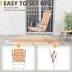 Folding Patio Lawn Webbed Chair Set of 2, Portable Outdoor Beach Chair for Adults, Camping Chair Steel Frame 300lbs Capacity for Yard, Garden Dining, Party, Picnic, 20.7" Seat Width