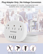 South Africa Plug Adapter, Type M Adapter for South Africa with 3 American Outlets 4 USB Ports (2 USB-C) Total 24W, Type M Plug Adapter for USA to South Africa Botswana Namibia Nepal Bhutan
