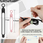 Silicone Cable Ties Cord Organizer for Cable Management, 24PCS 4.2" and 7.1" Reusable Cable Organizer Electronic Accessories for Home, Office, Kitchen, School, Travel (4 Colors)