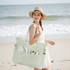 Bluboon Waterproof Beach Tote Pool Bags for Women Ladies Extra Large Carry On Bag With Wet Compartment for Weekender Travel