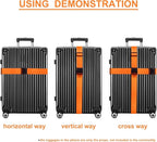 Luggage Straps for Suitcases TSA Approved Travel Belt 8 Pack by Chelmon (Orange)