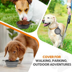Dog Bowl Collapsible, 2 Pack Portable Foldable Travel Water Bowl Food Dishes with Carabiner Clip for Traveling, Hiking, Walking(12oz, Small, Grey+Black)