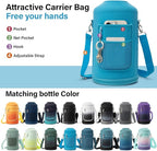 DYSANKY 1 Gallon Water Bottle Insulated | Thickened Stainless Steel Vacuum Metal Water Jug | Portable Sports Large for Gym and Hiking with Straw, Carrier Bag, Handle Strap | BPA-Free 128 oz