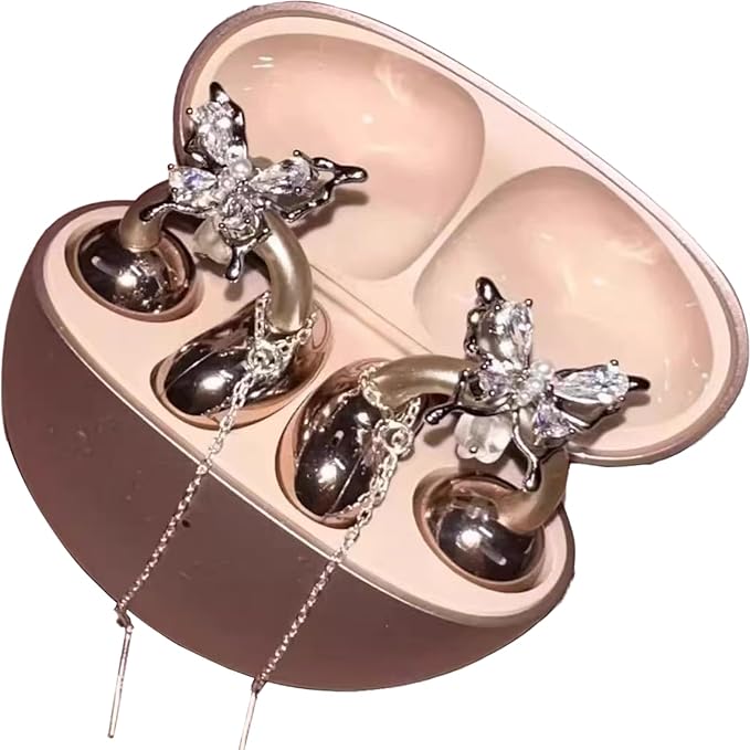 Bow Rhinestone for Clip on Earbuds Open Ear Accessories, Elegant Zirconia Decorative Earphone Accessories, Removable Exquisite DIY Decoration