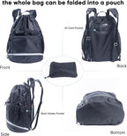 Swim Beach Sports Drawstring Backpack - Gym Bag with Shoes Compartment and Waterproof Pocket for Gym Accessories, Swim Essentials - Kids Mens Beach Workout Bag