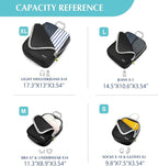 Gonex Compression Packing Cubes, 4pcs Expandable Storage Travel Luggage Bags Organizers(Black)