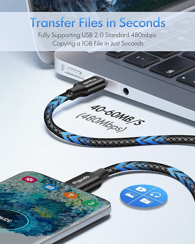 etguuds USB C to USB C Cable 3ft, 2-Pack 60W USBC to USBC Cord, Type C to C Charger Cable Fast Charging for iPhone 17 16 15 Pro Max Plus Air, Samsung Galaxy S25 S24 S23, for MacBook/iPad, Pixel