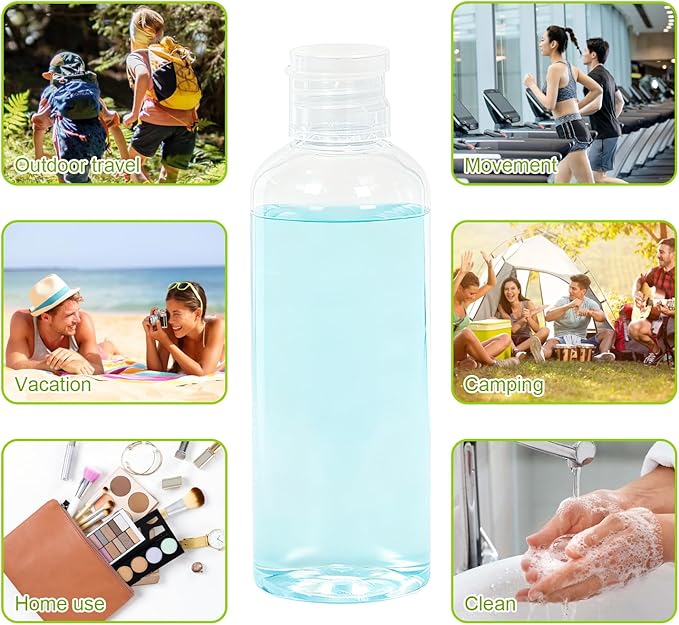 5 pcs Clear Travel Size Toiletry Bottles, 3.4oz TSA Approved Containers, Leak Proof Squeezable Plastic