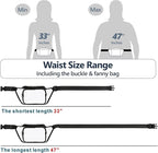 Veckle Clear Fanny Pack Stadium Approved - Adjustable 33-47 Inch Strap, Transparent Belt Bag for Women Men Fits 7.5-inch Smartphone, Waist Bag Clear Bag for Stadium Events, Sport, Concerts, Black
