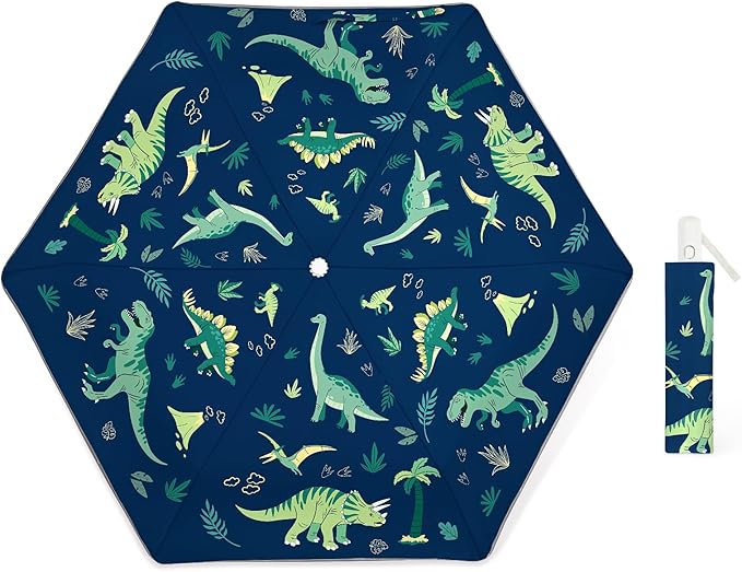 Kids Folding Umbrella Auto Open/Close Umbrellas for Rain Round Corner Safe Design UV Resistant Automatic Children Travel Umbrellas Reinforced Canopy 360° Reflective Strip Lightweight for Girls & Boys