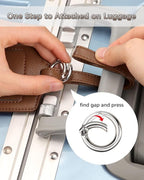 3 Pack Luggage Tags - Quick Install, Privacy Protection, Airplane Travel Essentials for Suitcases, Durable Leather - Lichee Coffee