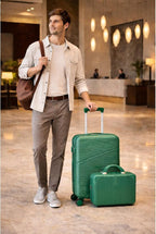 World Traveler VentureX Airline Approved 2-Piece Carry-On Luggage Set – Lightweight Hardside Polycarbonate Suitcase with Spinner Wheels - Green