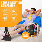 2 Pack Airplane Foot Hammock Travel Footrest - Long Flight Must Haves - Foot Rest for Air Travel,Essentials for Travel & Home (Black)
