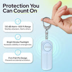 Personal Safety Alarm Keychain for Women - 130dB Siren, LED Light, Panic Pin – Self-Defense Device and Emergency Whistle Alternative for College, Travel, and Night Walk Protection by Weten (Blue)