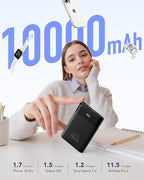 VEGER Portable Charger, Ultra Slim 22.5W Fast Charging with Built in Cable, Flight-Safe 10000mAh USB C Power Bank Battery Pack, Travel Essential Phone Powerbank for iPhone 17 16 Samsung S25 Google etc