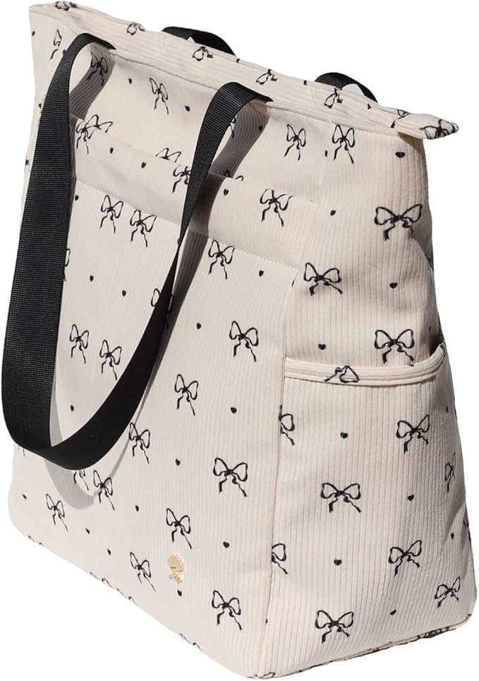 ESVAN Original Floral Tote Bag Large Shoulder Bag with Multi Pockets for Gym Travel Beach Daily Bags