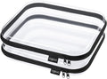YQBRAO 2-Pack Large Clear Hard Shell Zipper Case Black, 1.2mm Heavy-Duty Crush-Proof Makeup Bag, Large Diaper Bag Organizer Pouches, Rigid Clear Zipper Pouches for Toys, Art Supplies & Tech