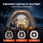 YOGIN Rechargeable Battery Powered Fan, 20000mAh Portable Camping Fan with 360° Adjustable Head, 4 Speeds & LED Light, Quiet Outdoor Fan for Tent, Desk, Travel, Home Use