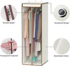 Univivi Garment Bags for Hanging Clothes, Large Clothes Storage Bags Closet Organizer with Clear Window, Premium Hanging Garment Storage Bag for Suits, Coats, Dresses, 54" (Beige)