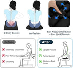 Inflatable Seat Cushion - Airplane Seat Cushion for Long Flights, Stable & Firm Support for Sports & Outdoors, Stadium Bleachers, Travel & Hard Dining Chairs