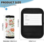 European White Flowers Luggage Handle Wrap for Suitcase Luggage Tags Handle Covers Identifiers Soft Decorations Travel Accessories 2 Pack