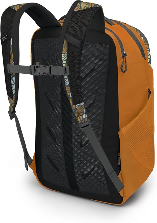 Osprey Proxima 30L Campus Laptop Backpack - Organized Everyday Pack with Tech Storage, Bottle Pockets, and Comfortable Carry - Perfect for College, Commute, and Travel, Kazuma Print/Toffee Orange