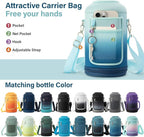 DYSANKY 1 Gallon Water Bottle Insulated | Thickened Stainless Steel Vacuum Metal Water Jug | Portable Sports Large for Gym and Hiking with Straw, Carrier Bag, Handle Strap | BPA-Free 128 oz